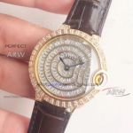 Perfect Replica Cartier Replica Ballon Bleu Yellow Gold Diamonds Watches For Women